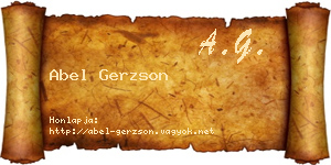 Abel Gerzson névjegykártya